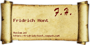 Fridrich Hont névjegykártya